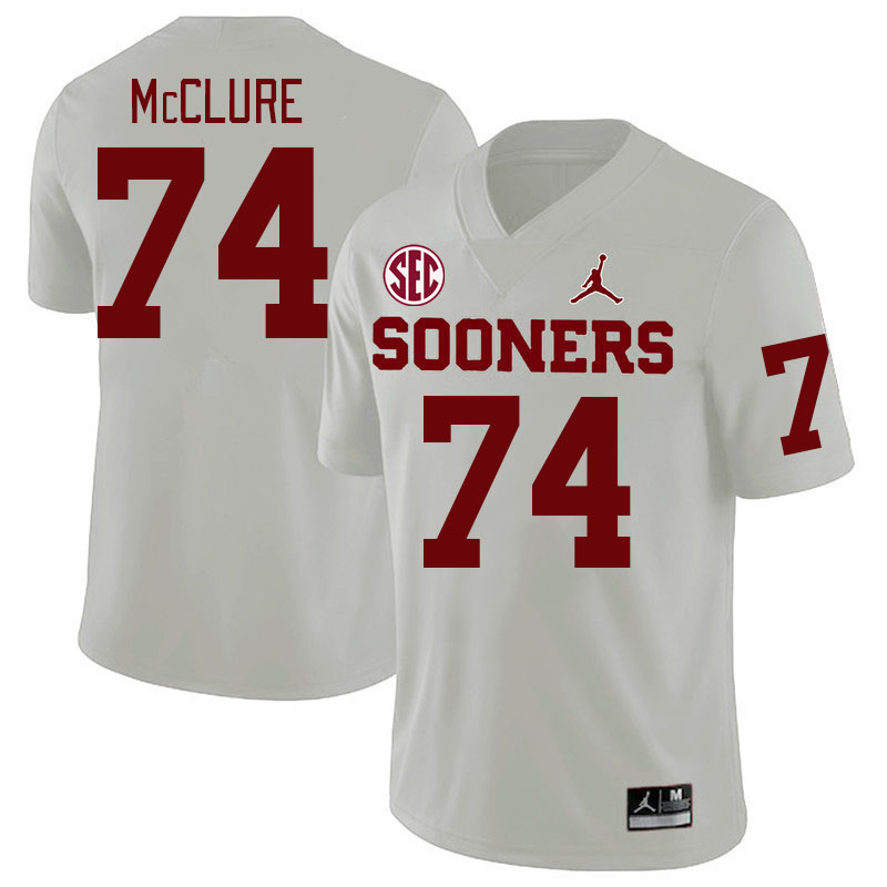 #74 Evan McClure Oklahoma Sooners 2024 SEC Conference College Football Jerseys-White